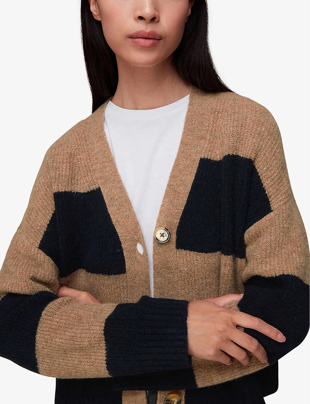 Whistles Stripe-print Stretch-knit Jumper - Image 3