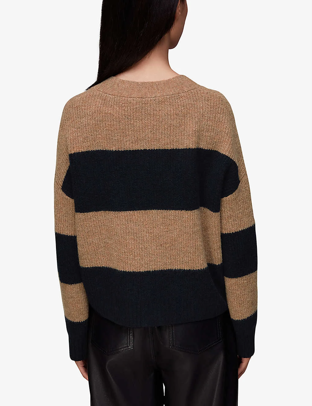 Whistles Stripe-print Stretch-knit Jumper - Image 4