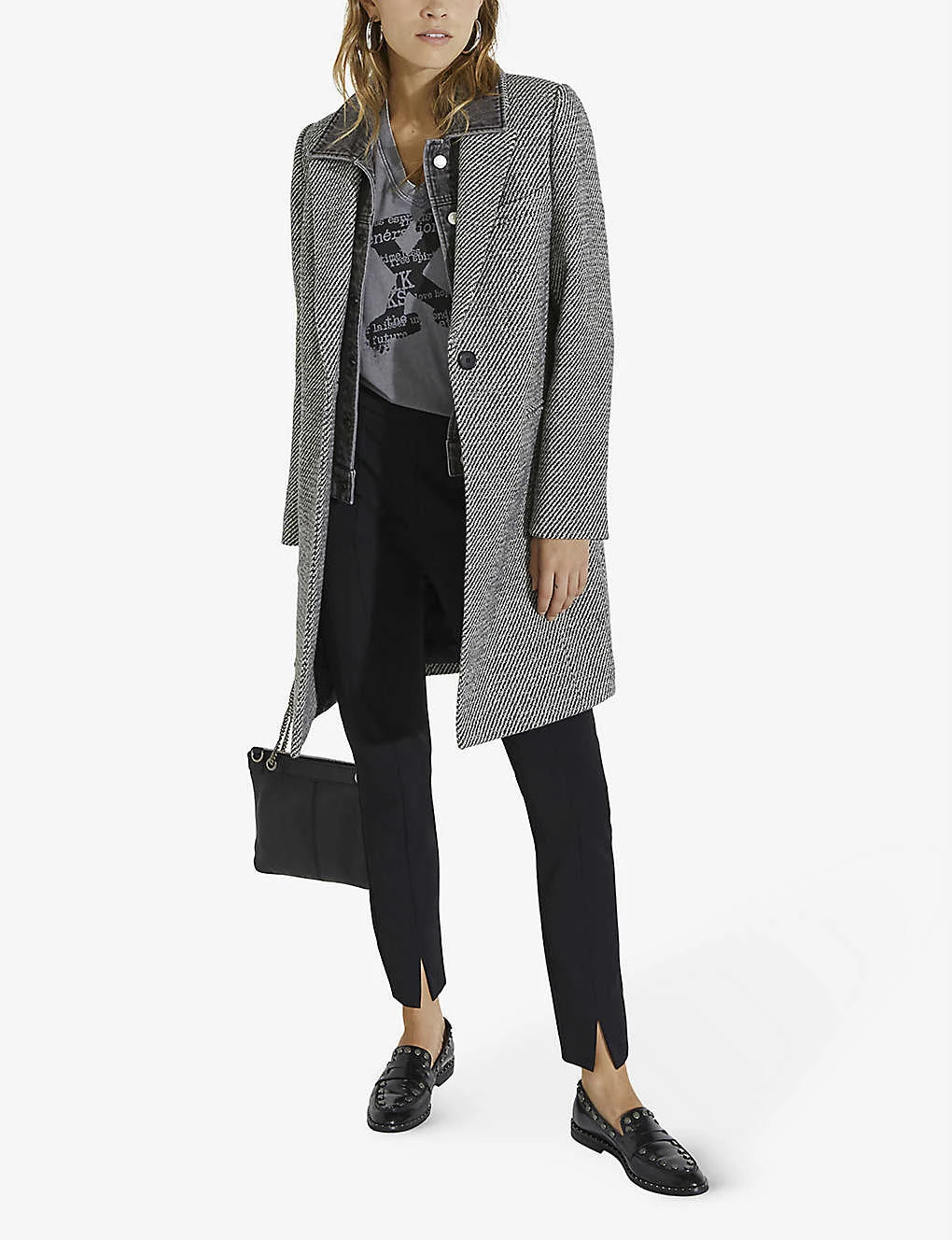 Ikks Detachable Denim Jacket Woven Coat - Image 2