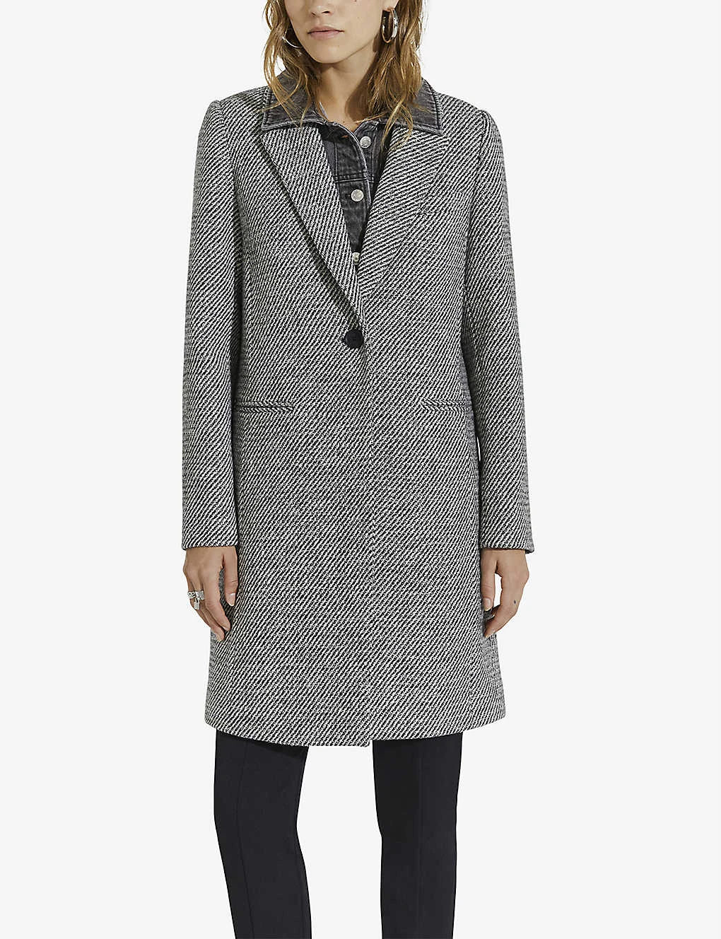 Ikks Detachable Denim Jacket Woven Coat - Image 3