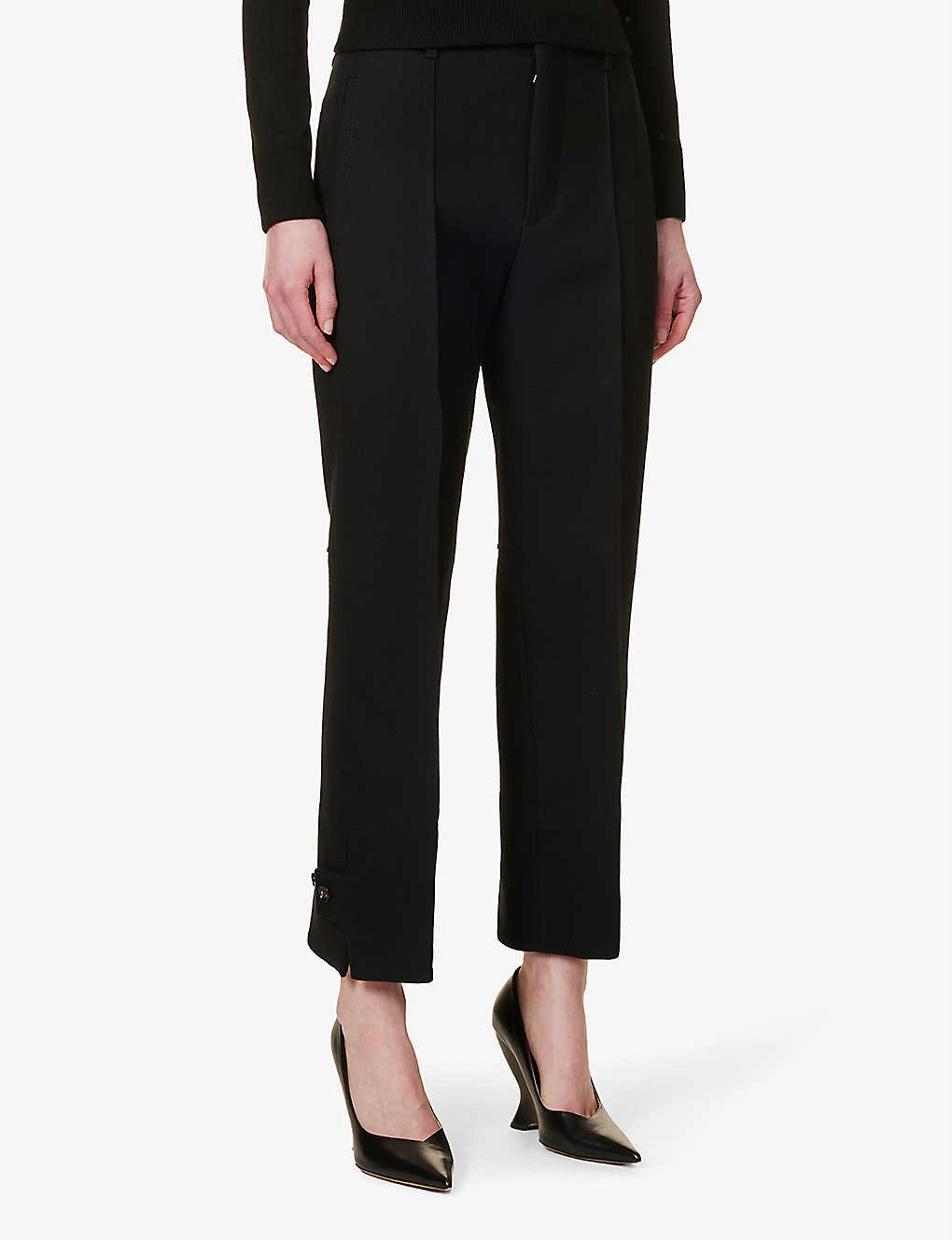Bottega Veneta Pressed-crease Wide-leg High-rise Woven Trousers - Image 3