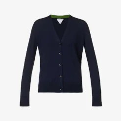 Bottega Veneta V-neck Brand-embroidered Wool Cardigan