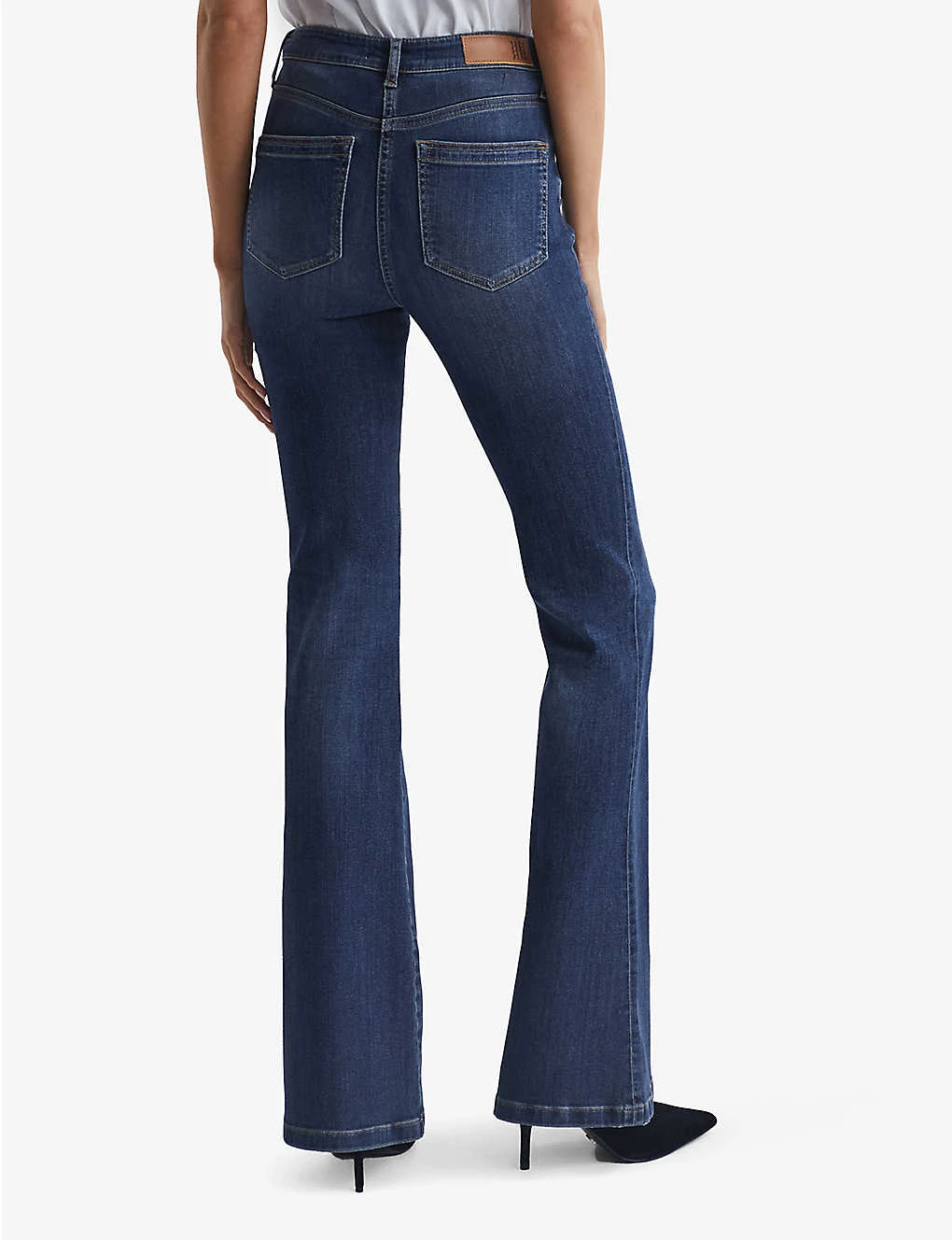 Reiss Beau Skinny Flared High-rise Stretch-denim Jeans - Image 4