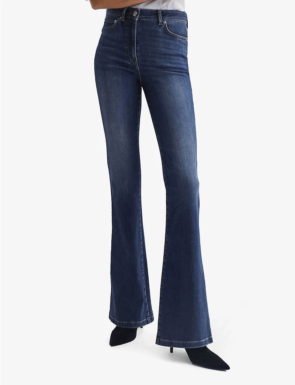 Reiss Beau Skinny Flared High-rise Stretch-denim Jeans - Image 5
