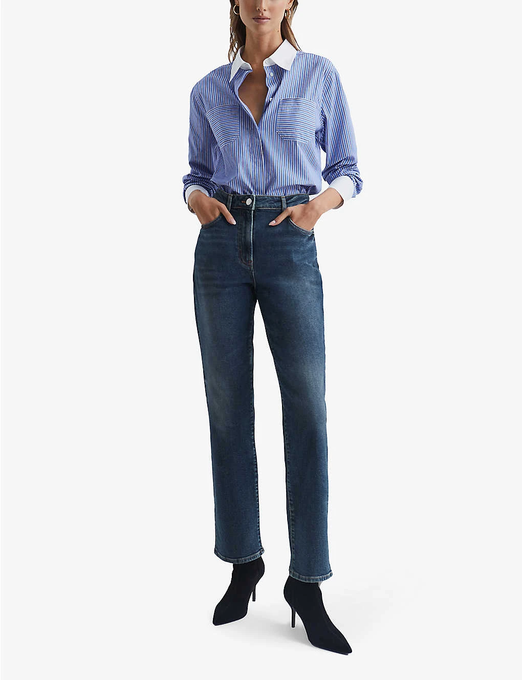 Reiss Phillipa Straight-leg High-rise Stretch-denim Jeans - Image 2
