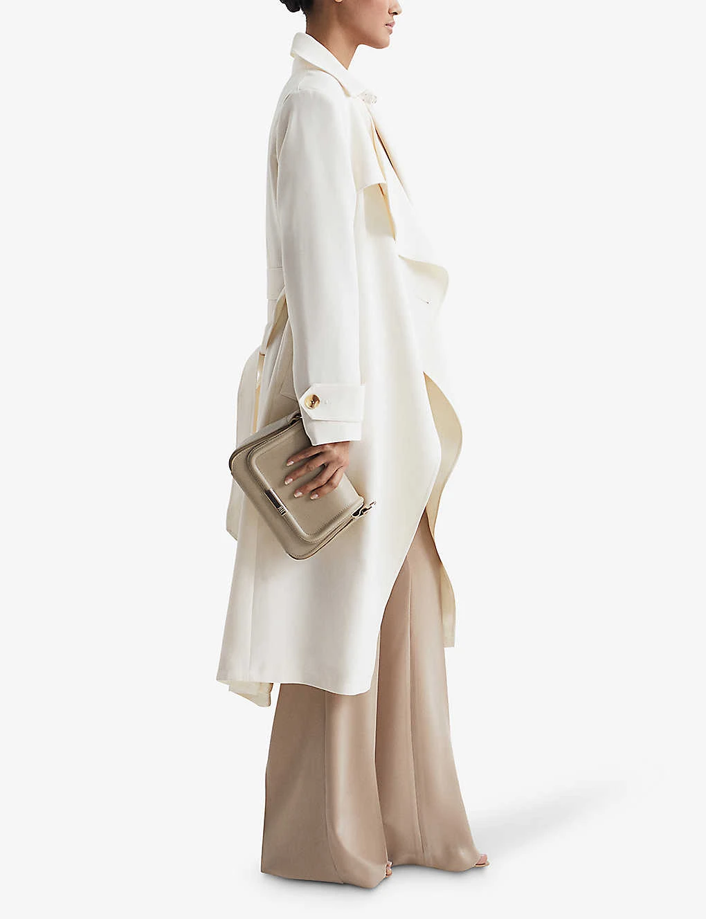 Reiss Eden Oversized Frill-lapel Woven Trench Coat - Image 2