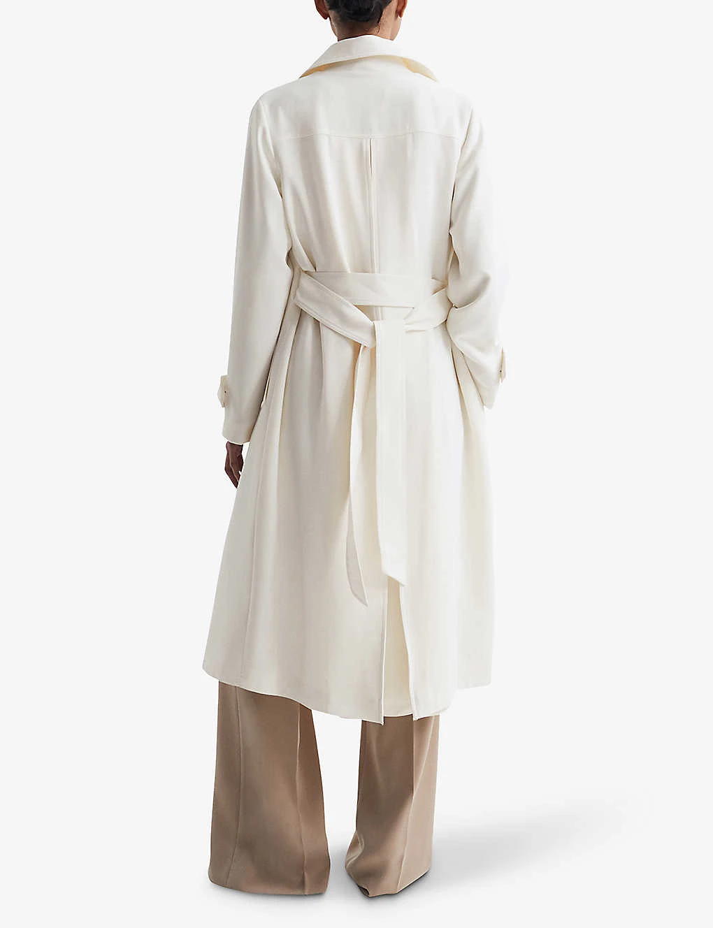 Reiss Eden Oversized Frill-lapel Woven Trench Coat - Image 4