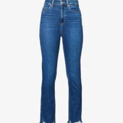 Paige Cindy Straight-leg High-rise Stretch-cotton Blend Denim Jeans
