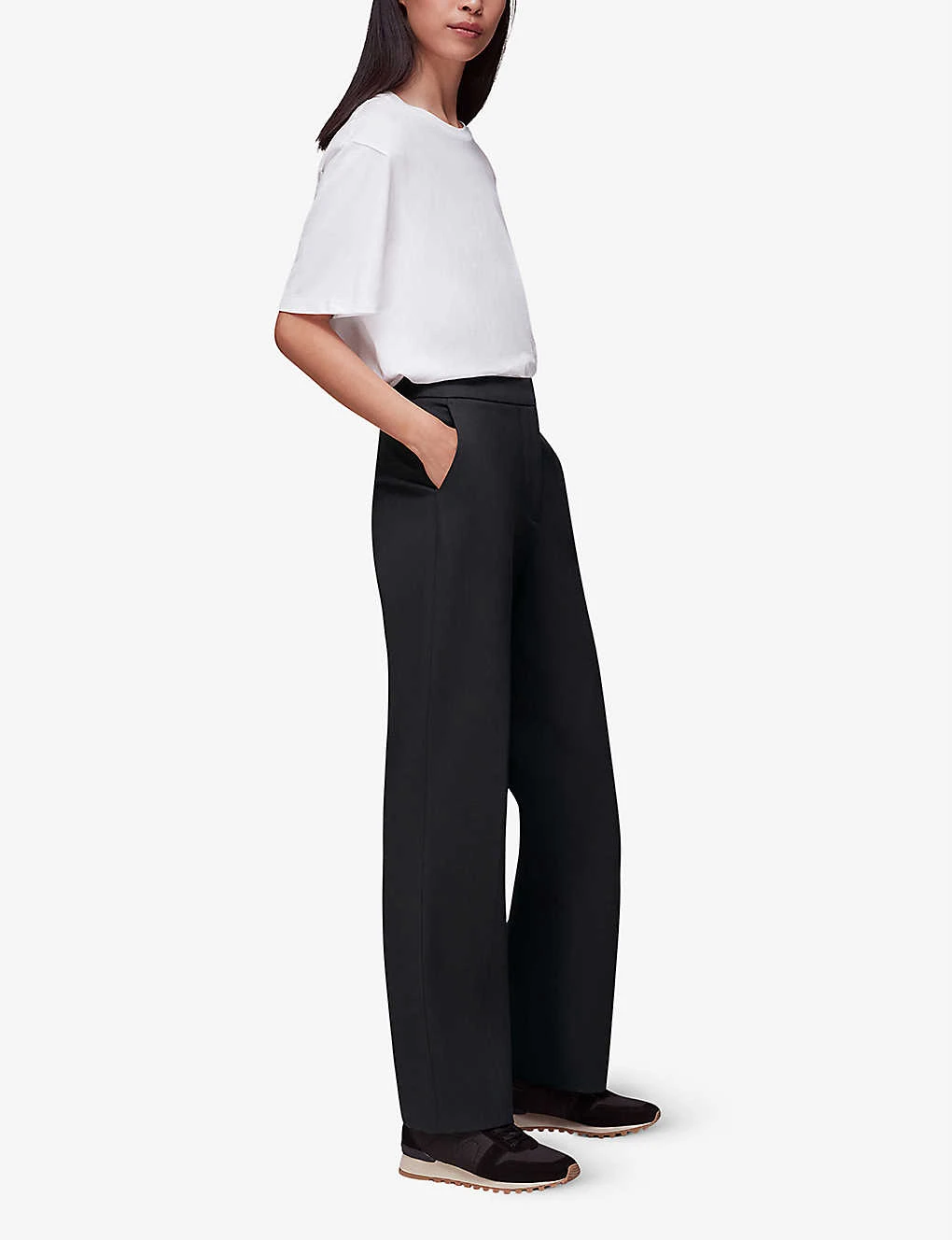 Whistles Slim-leg Ponte Woven Trousers - Image 3