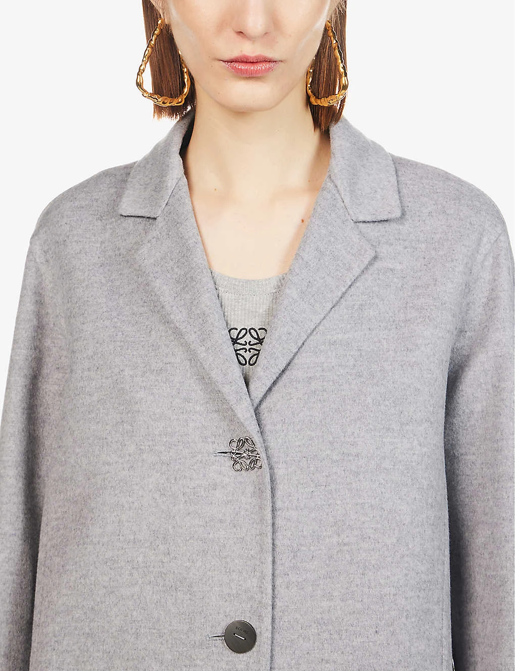 Loewe Anagram Logo-button Wool-blend Coat - Image 5