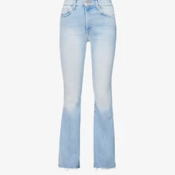 MOTHER The Weekender Frayed-hem High-rise Stretch-denim Jeans