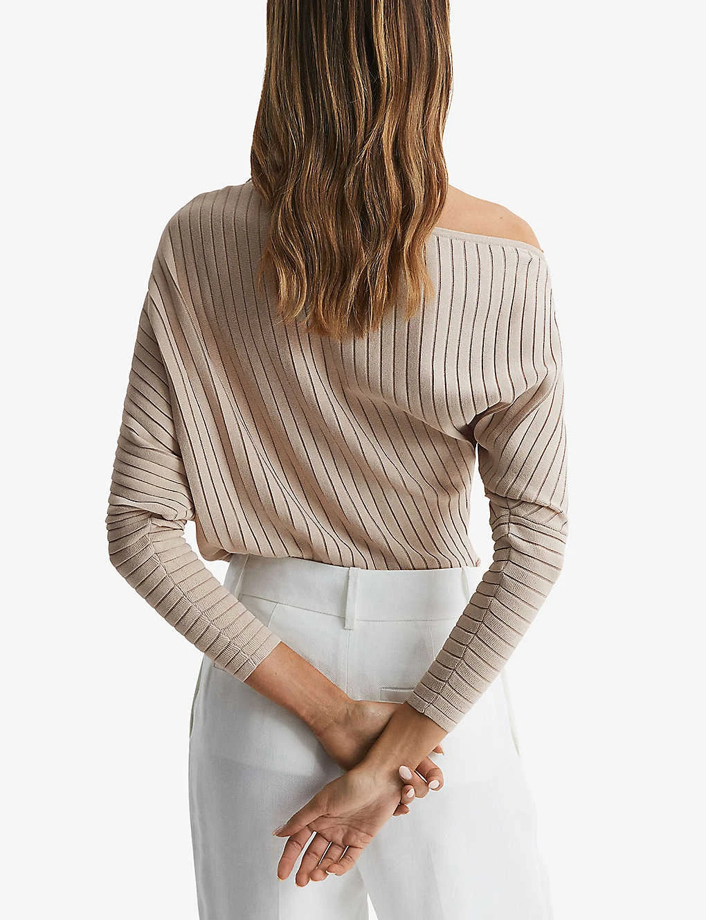 Reiss Sage Off-shoulder Woven Jumper - Image 4