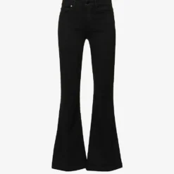 Paige Brand-patch Flared-leg High-rise Rayon-blend Jeans