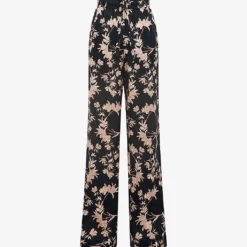 Reiss Leo Floral-print Wide-leg Linen Trousers