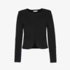 Whistles Collarless Cropped Cotton-jersey Jacket