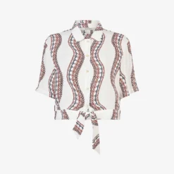 AllSaints Leni Leticia Geometric-print EcoVeroâ„¢ Viscose Shirt