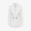 Reiss Hollie Double-breasted Linen-blend Blazer Jacket