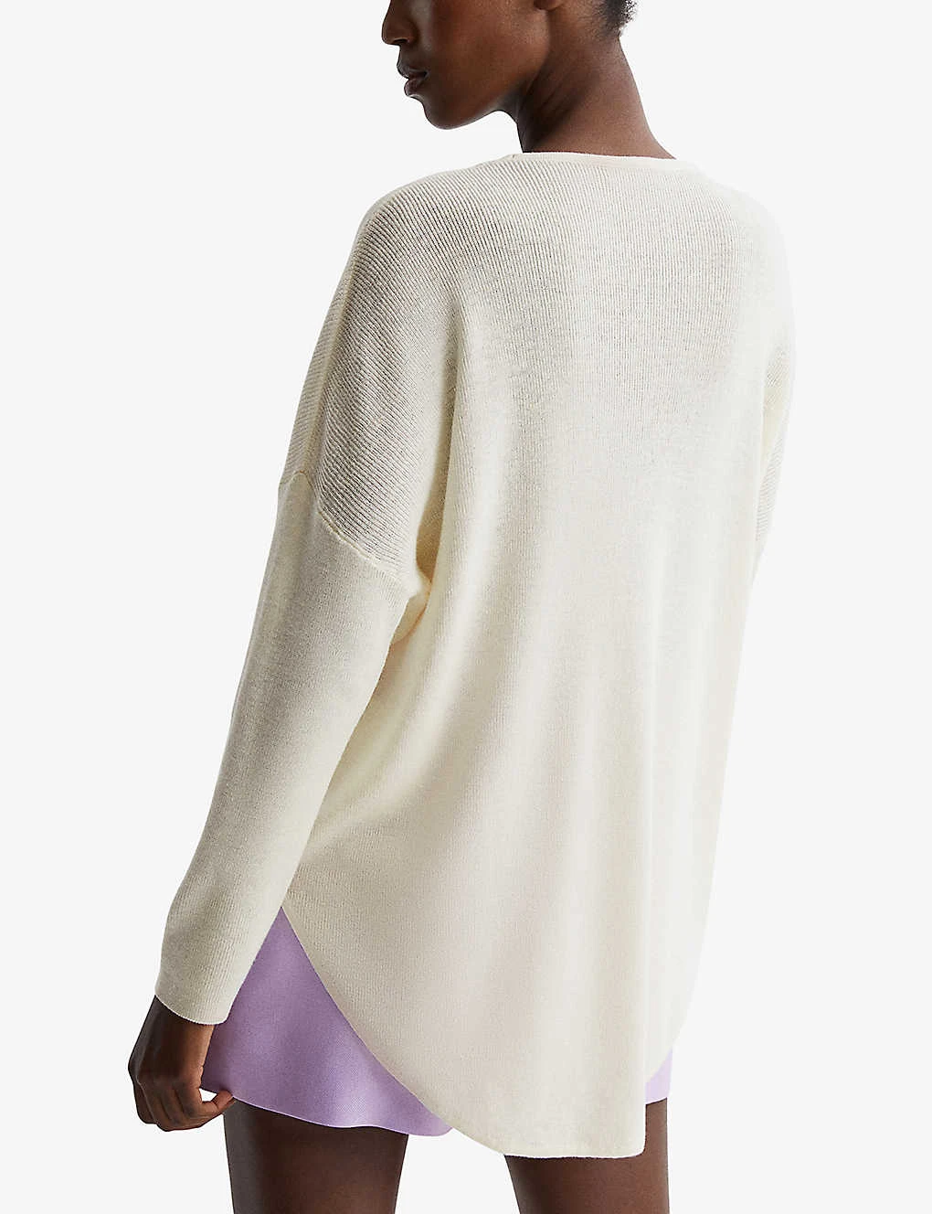 Reiss Penny V-neck Linen And Wool-blend Cardigan - Image 4