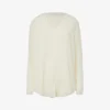 Reiss Penny V-neck Linen And Wool-blend Cardigan