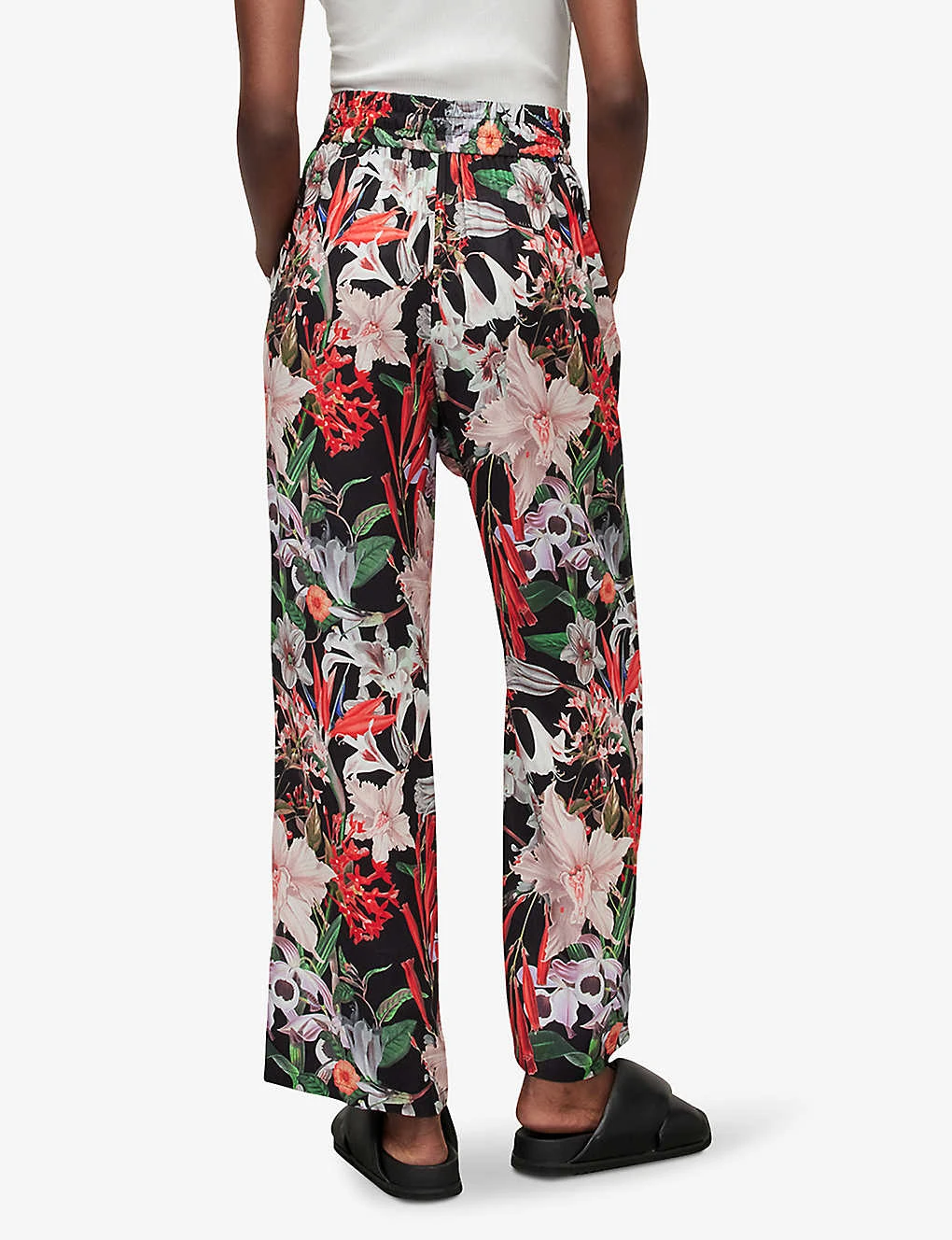 AllSaints Tyler Leondra Floral-print Wide-leg Woven Trousers - Image 4