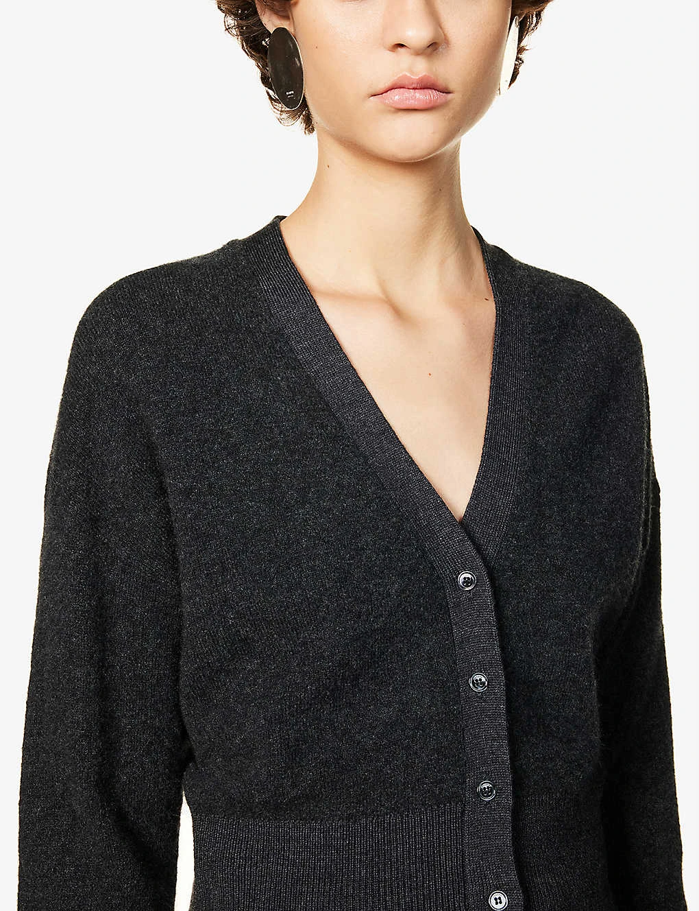 Joseph V-neck Brushed Wool-cashmere Blend Knitted Cardigan - Image 5
