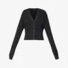 Joseph V-neck Brushed Wool-cashmere Blend Knitted Cardigan