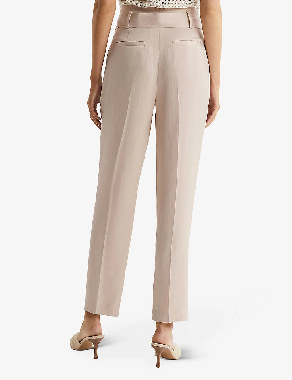 Reiss Mylie Belted Tapered-leg Woven Trousers - Image 4