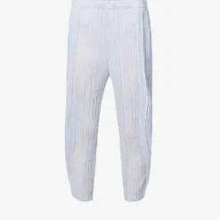 Pleated Elasticated-waist Tapered Mid-rise Woven Trousers