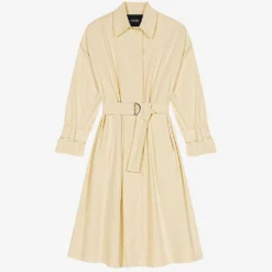 Maje Garica Collared Long-line Stretch Cotton-blend Trench Coat
