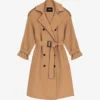 Maje Glara Wool-blend Trench Coat