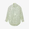 Sandro Faro Striped Oversized Cotton-blend Shirt