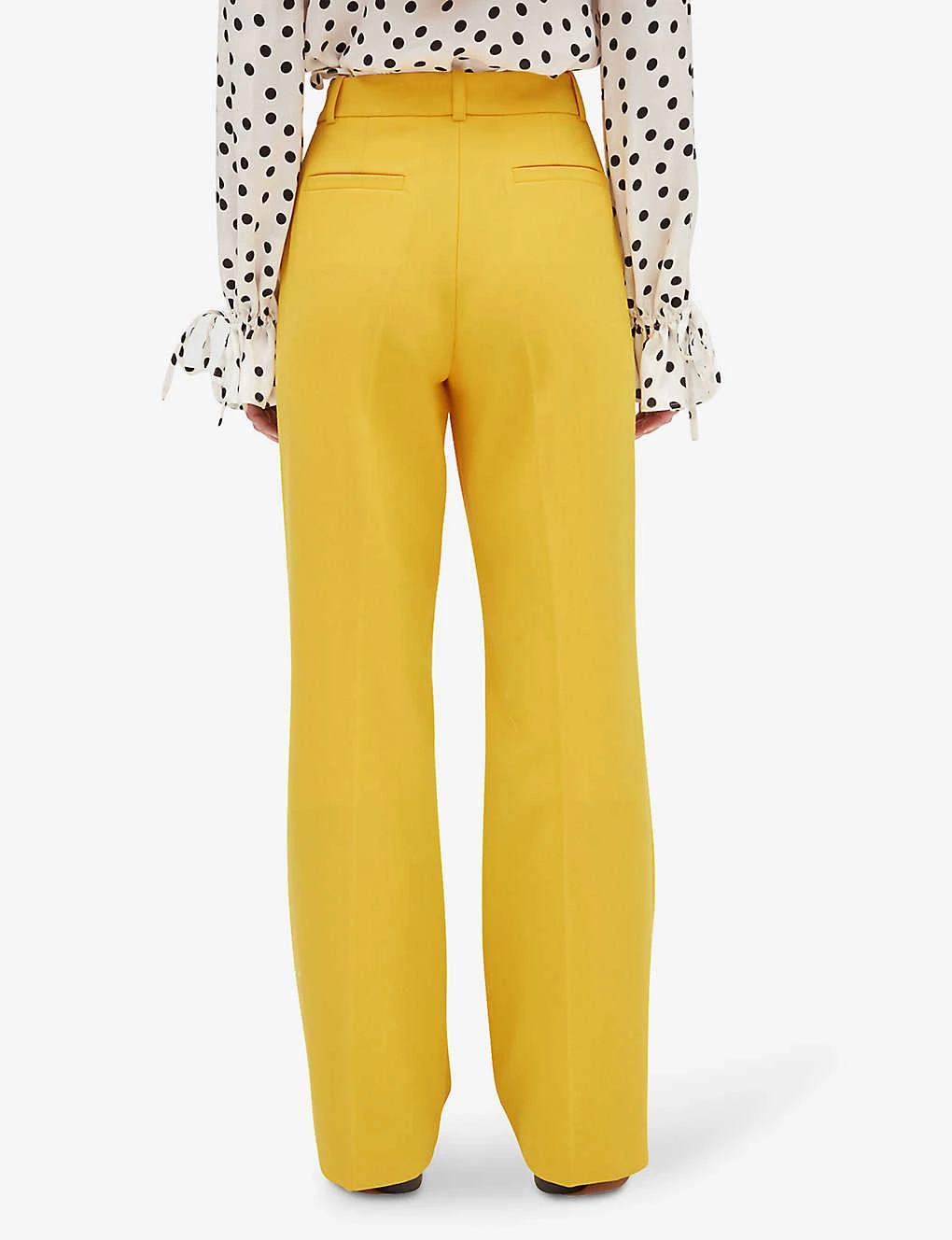 CLAUDIE PIERLOT Player Flared-leg Mid-rise Wool-blend Trousers - Image 4