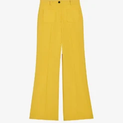 CLAUDIE PIERLOT Player Flared-leg Mid-rise Wool-blend Trousers