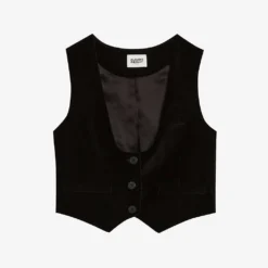 CLAUDIE PIERLOT Scoop-neck Velvet Waistcoat
