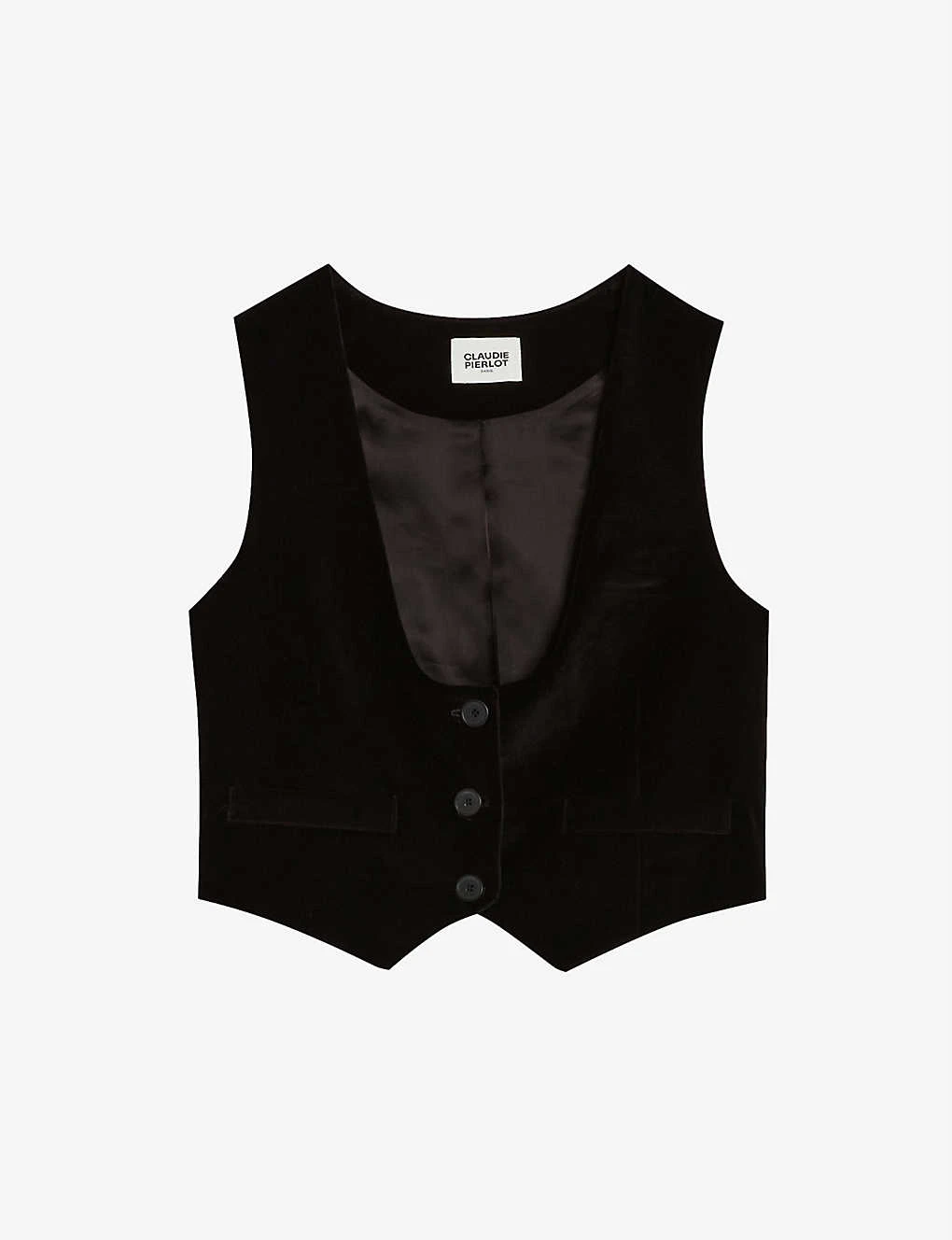 CLAUDIE PIERLOT Scoop-neck Velvet Waistcoat