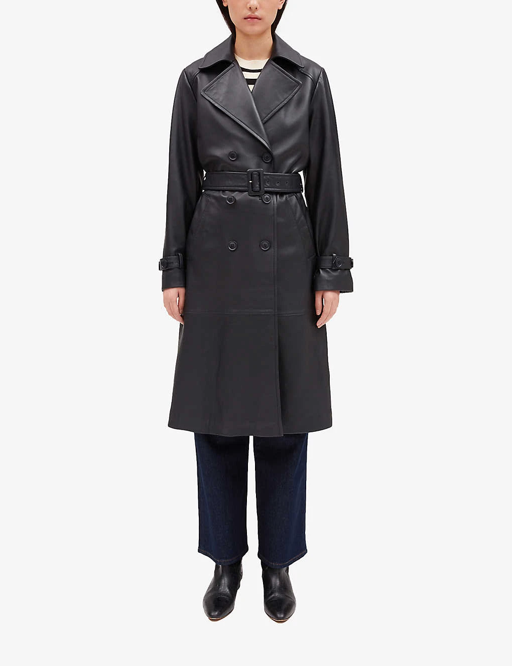 CLAUDIE PIERLOT Claudette Double-breasted Leather Trench Coat - Image 2