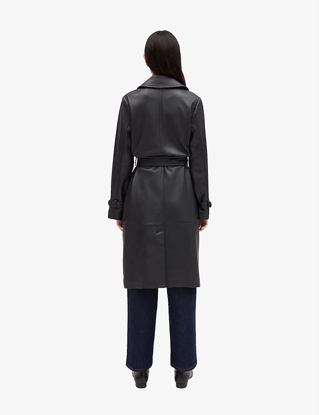 CLAUDIE PIERLOT Claudette Double-breasted Leather Trench Coat - Image 4