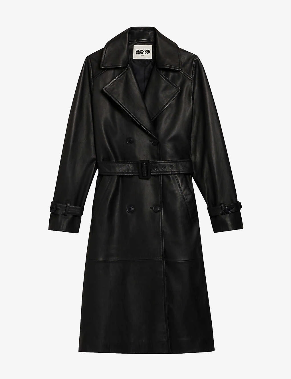 CLAUDIE PIERLOT Claudette Double-breasted Leather Trench Coat