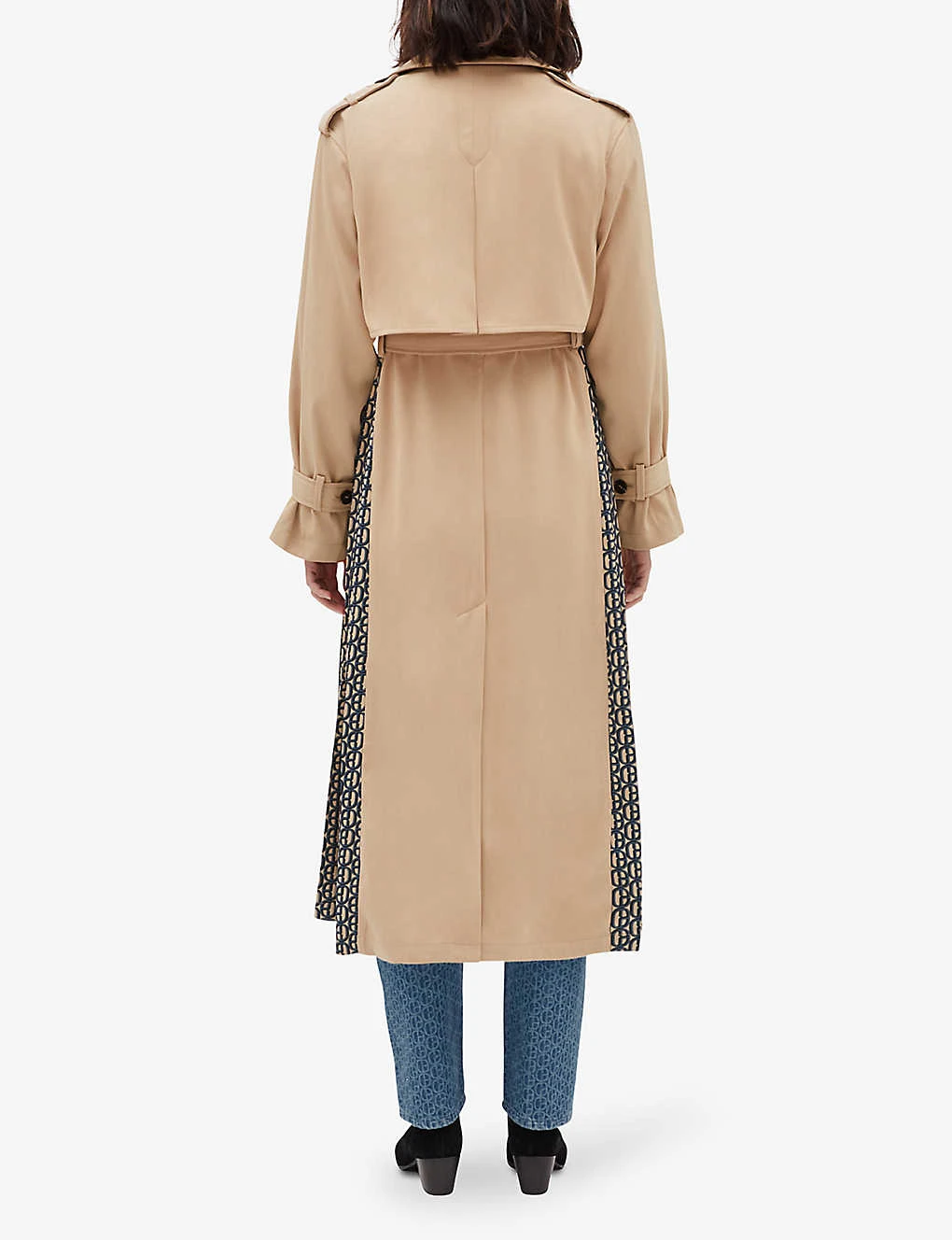 CLAUDIE PIERLOT Gina Panelled Logo-print Stretch-woven Trench Coat - Image 4