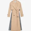 CLAUDIE PIERLOT Gina Panelled Logo-print Stretch-woven Trench Coat