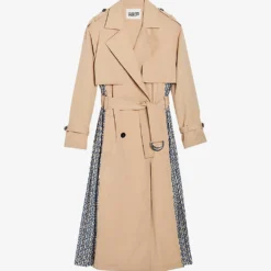 CLAUDIE PIERLOT Gina Panelled Logo-print Stretch-woven Trench Coat