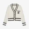 CLAUDIE PIERLOT Melusino Logo-embroidered Contrasting-trim Knitted Cardigan