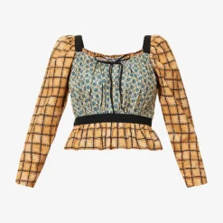 Bellissa Puff-sleeve Cotton-poplin Blouse