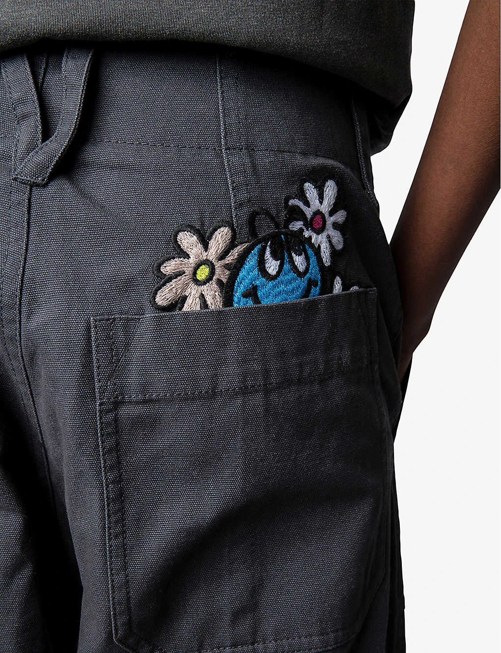 Zadig & Voltaire Embroidered Cropped Straight Mid-rise Cotton Trousers - Image 5