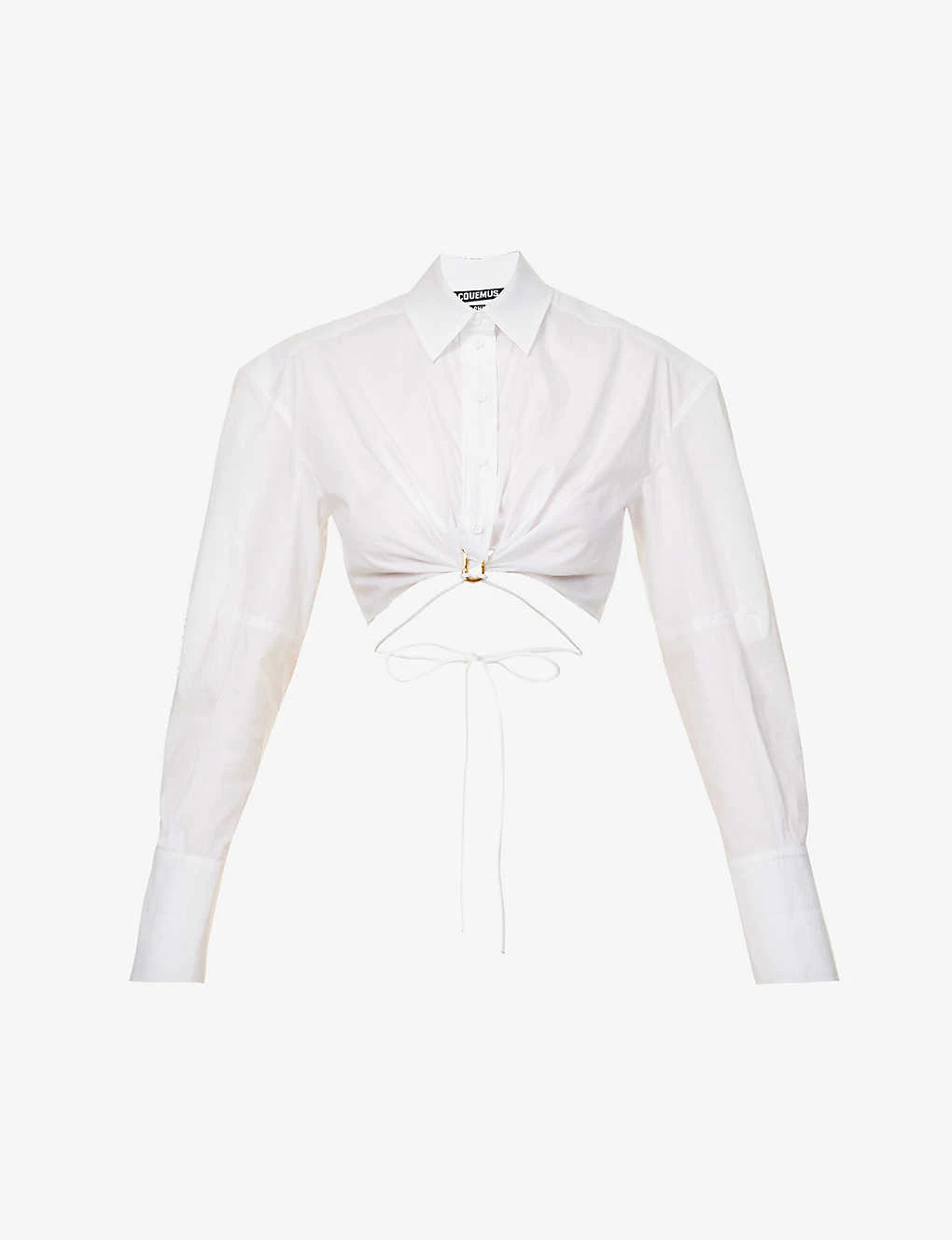 Jacquemus La Chemise Plidao Cropped Stretch-cotton Shirt