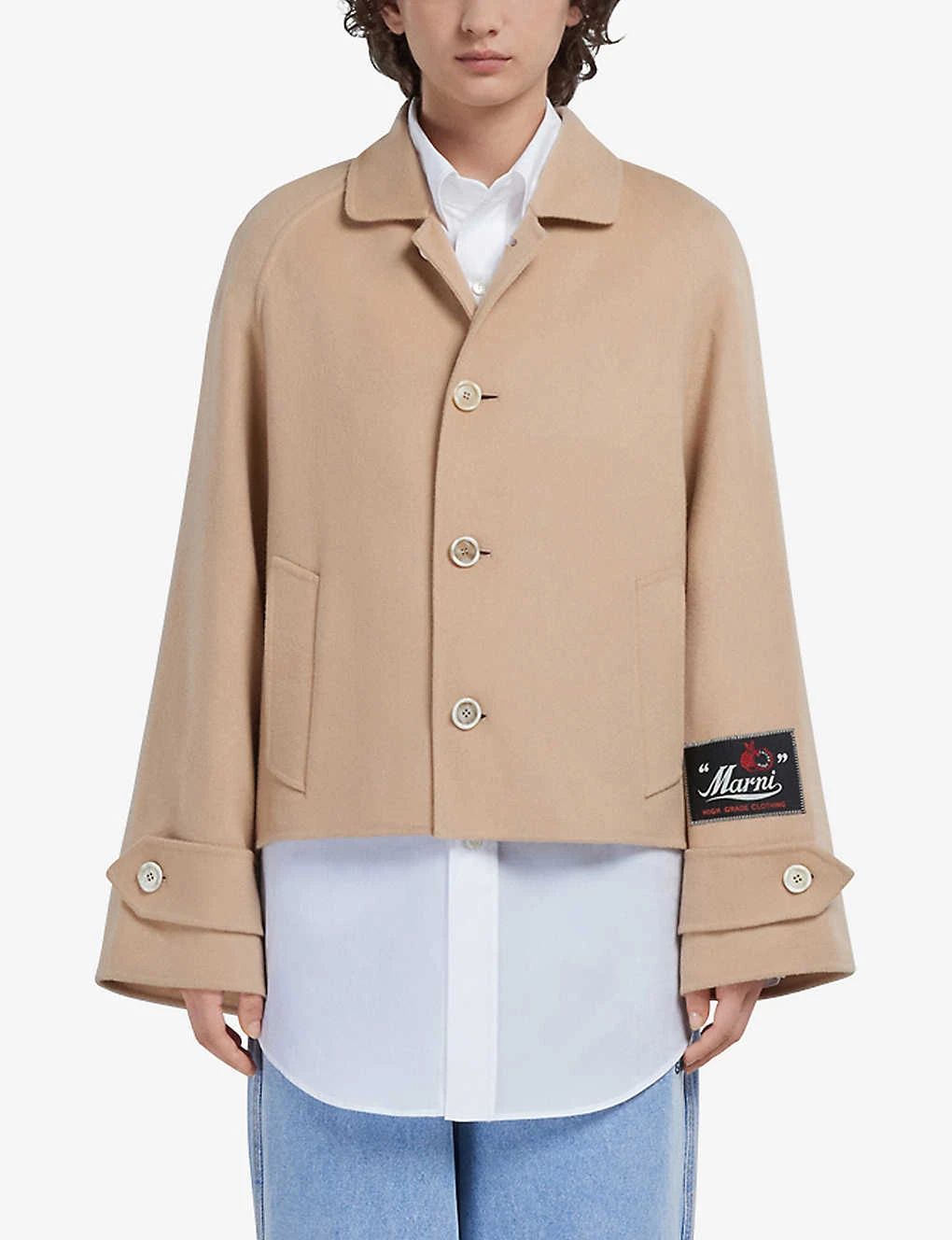 Marni Brand-patch Single-breasted Wool-blend Jacket - Image 3