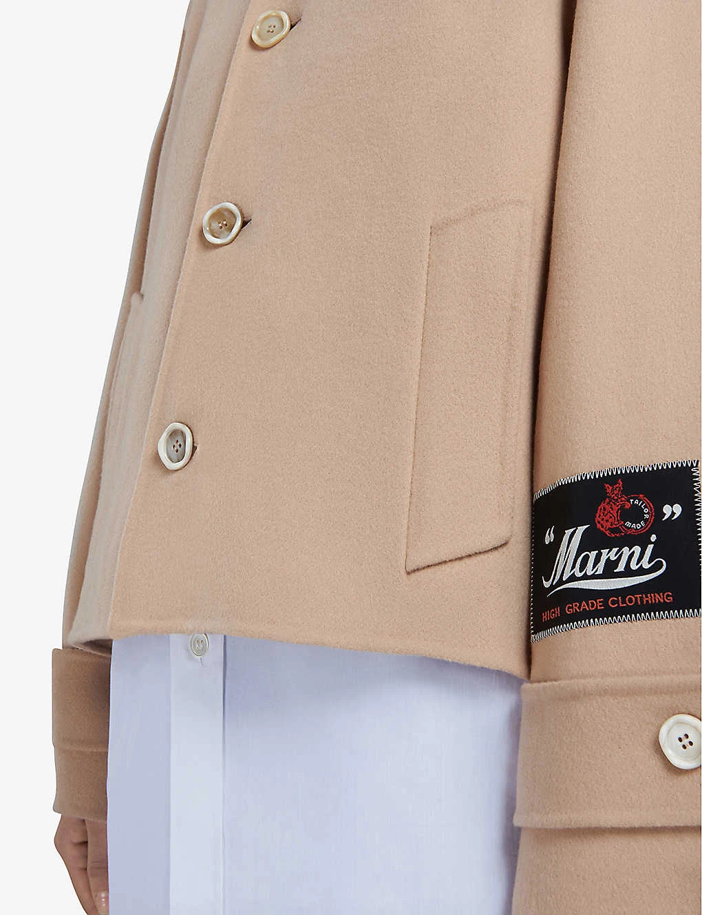 Marni Brand-patch Single-breasted Wool-blend Jacket - Image 5