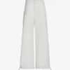 Marni Brand-embroidered Drawstring-hem Straight-leg High-rise Woven Trousers