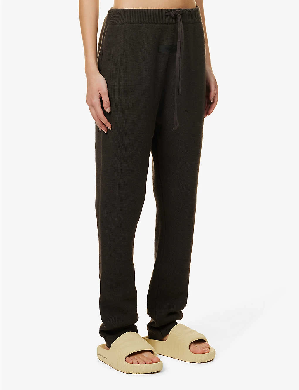 ESSENTIALS Lounge Tapered High-rise Stretch-cotton Blend Trousers - Image 3