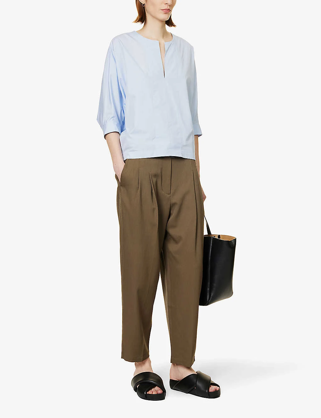 3.1 Phillip Lim Belted Pleated Straight High-rise Wool Trousers - Image 2